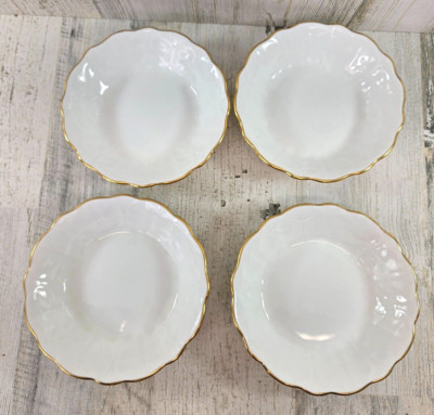 Aynsley Golden Crocus 4 Fruit Dessert Bowls Bone China Made in England