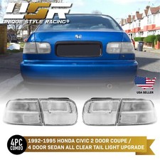 Usa Ship Jdm Eg All Clear 4pc Tail Light For 92-95 Honda Civic 2d4d Coupesedan Usa Ship Jdm Eg All Clear 4pc Tail Light For 92-95 Honda Civic 2d4d Coupesedan