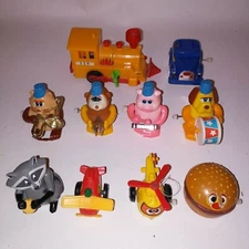 Set of 10 Old Vintage Wind Up & Pull Back Toys Mixed Hong Kong Tomy Kids