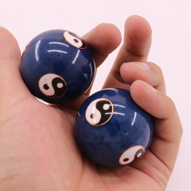 2x 45mm Chinese Baoding Balls Health Exercise Relaxation Therapy Yin