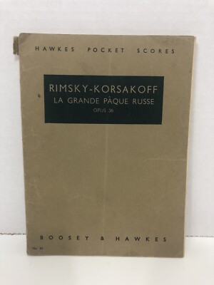 Vintage Hawkes Pocket Score Rimsky-Korsakoff La Grande Paque Russe Opis 36 Music