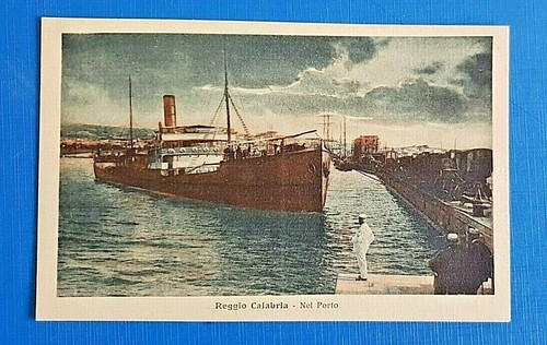 cartolina reggio calabria nel porto formato piccolo '900