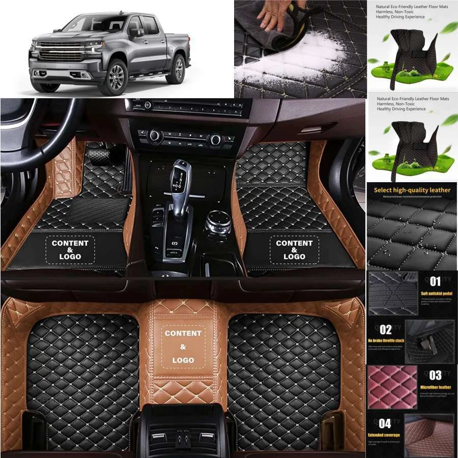 For Chevrolet Silverado Ext Cab Car Floor Mats Custom Cargo Liners Waterproof Foto 4 de 4