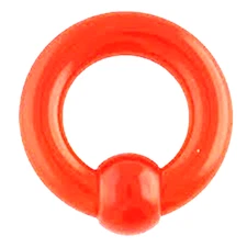 Captive Nipple Ring Heavy 10 Gauge 1/2" Acrylic Red 6mm Ball 