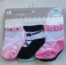 Baby Girl, Socks 6 Pack Set 0-6 Months