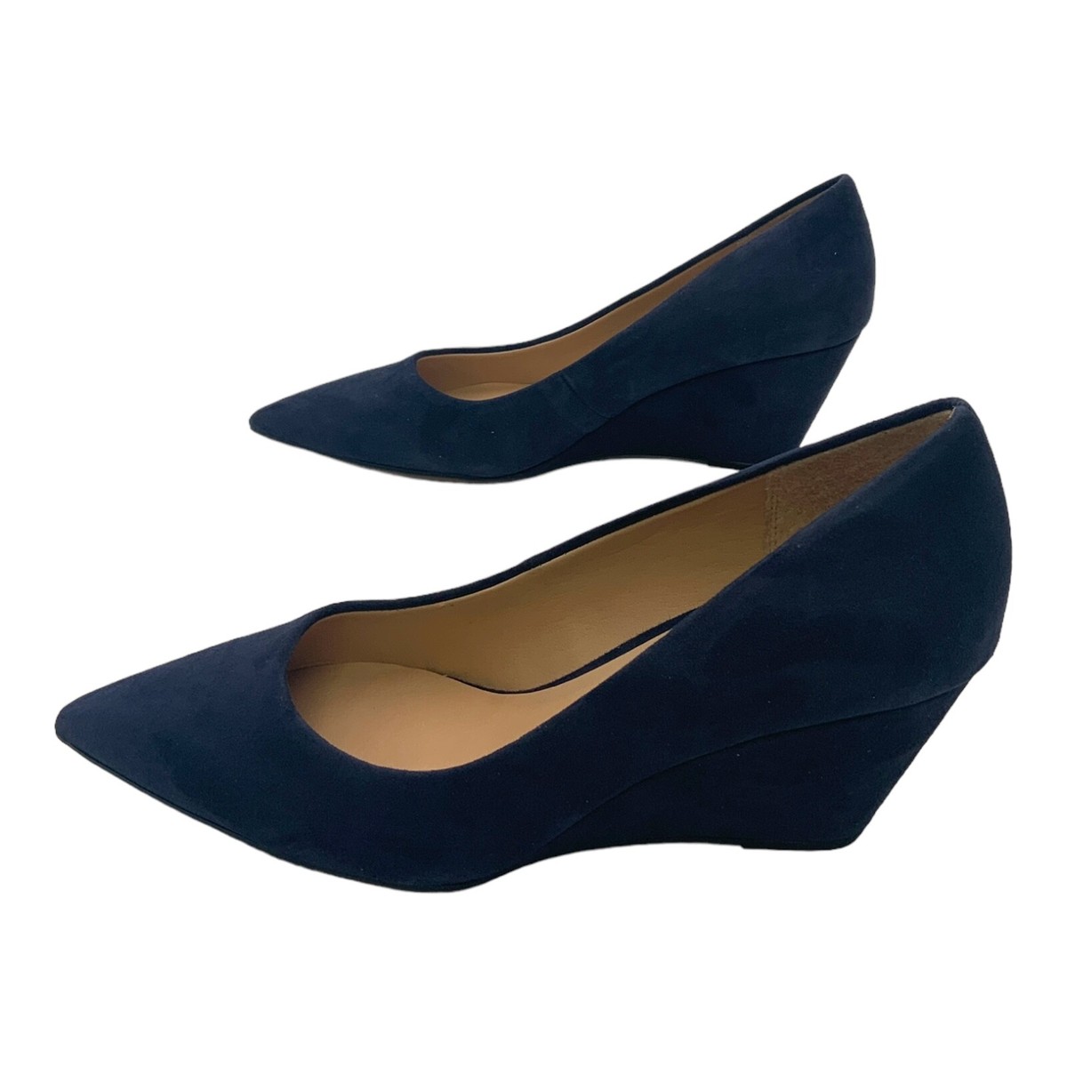 Franco Sarto Alicia Wedge Pump Midnight Navy Suede Leather US Women's 6  Medium | eBay