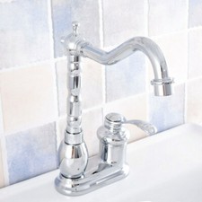 Polished Chrome Bathroom Sink Faucet Basin 2 Hole Deck Mount Mixer Tap zsf839