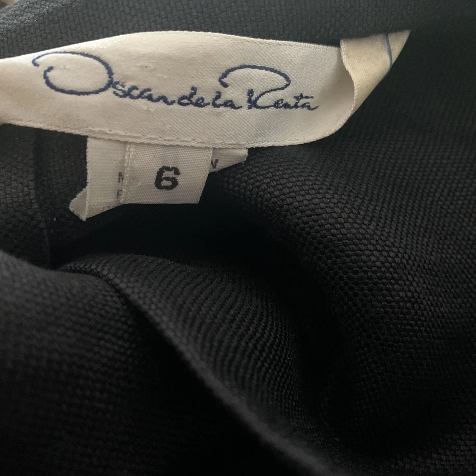 Chaqueta Oscar de la Renta 100% Lino Detalle Plisado Trasero Talla 6 Italia Foto 4 de 4