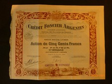 Credit Foncier Argentin 1920 Historisches Wertpapier