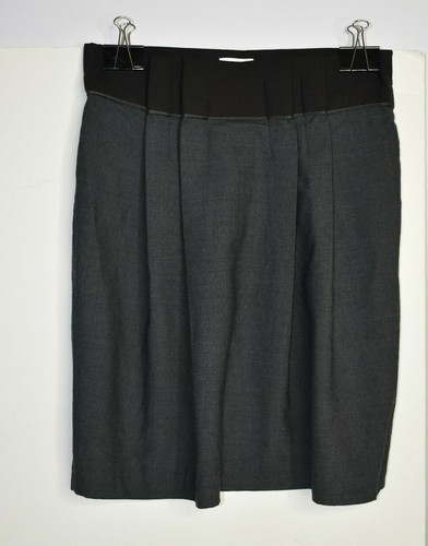 Gunex Size 4 Pleats Gathered Front Gray Brown Skirt Italy - Picture 2 of 12