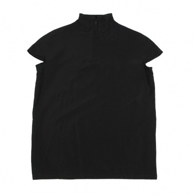 Yohji Yamamoto FEMME Wool Poly Half Zip Short Sleeve Shirt Yohji Yamamoto FEMME Wool Poly Half Zip Short Sleeve Shirt