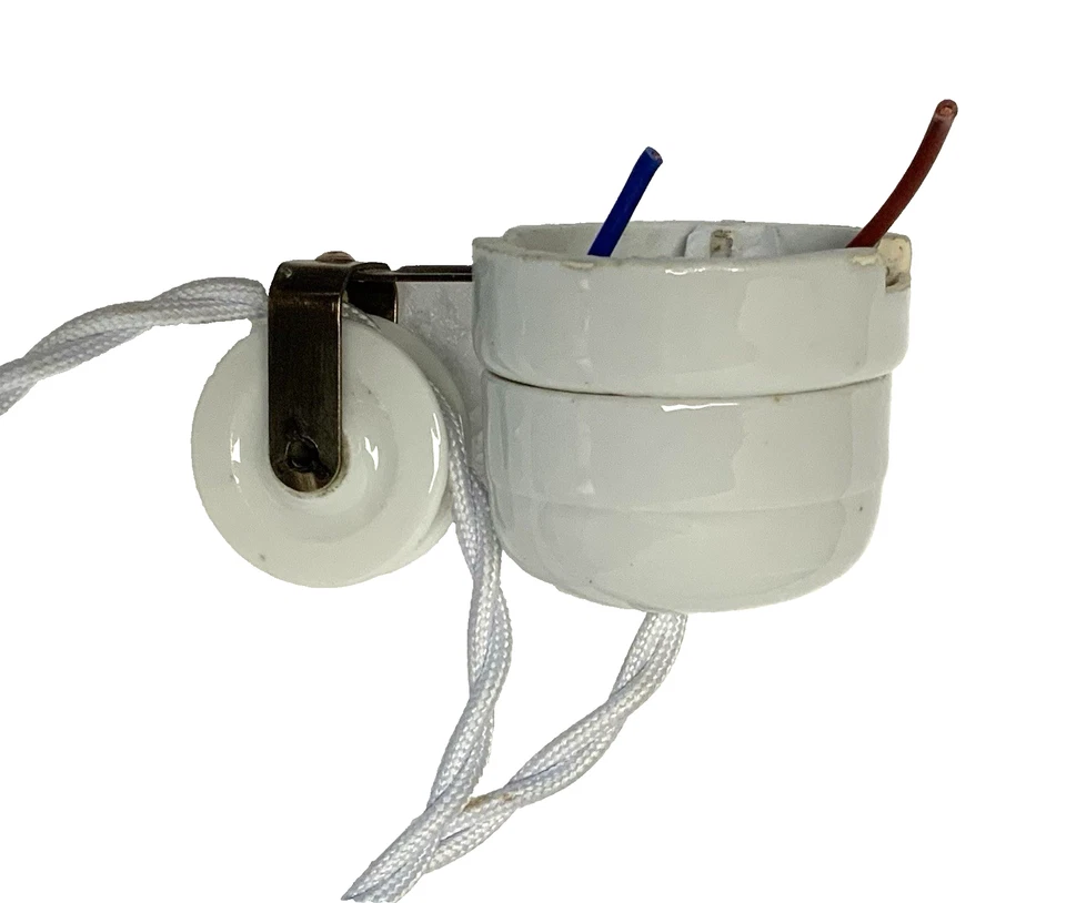 Ancien LUSTRE " MONTE ET BAISSE " porcelaine XIXème - Photo 3/4