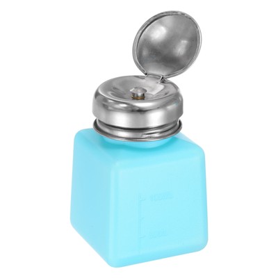 Solvent Alcohol Dispenser 100ml Press Type Liquid Dispenser Pump, Blue
