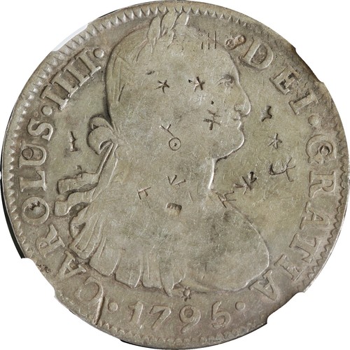 1795 MEXICO SPAIN King CHARLES IV Silver Antique 8 Reales Mexican