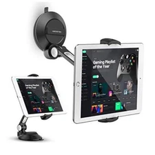  Phone Tablet Stand Holder with Suction Cup Fits 4-11”, Large Sticky Pad Black