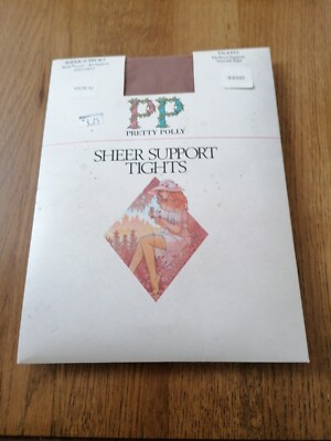 Pretty Polly Vintage Sheer Support Tights Medium Sherry New Free P&P