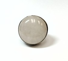Large Sterling Silver Round Quartz Ring Size 6 1/4