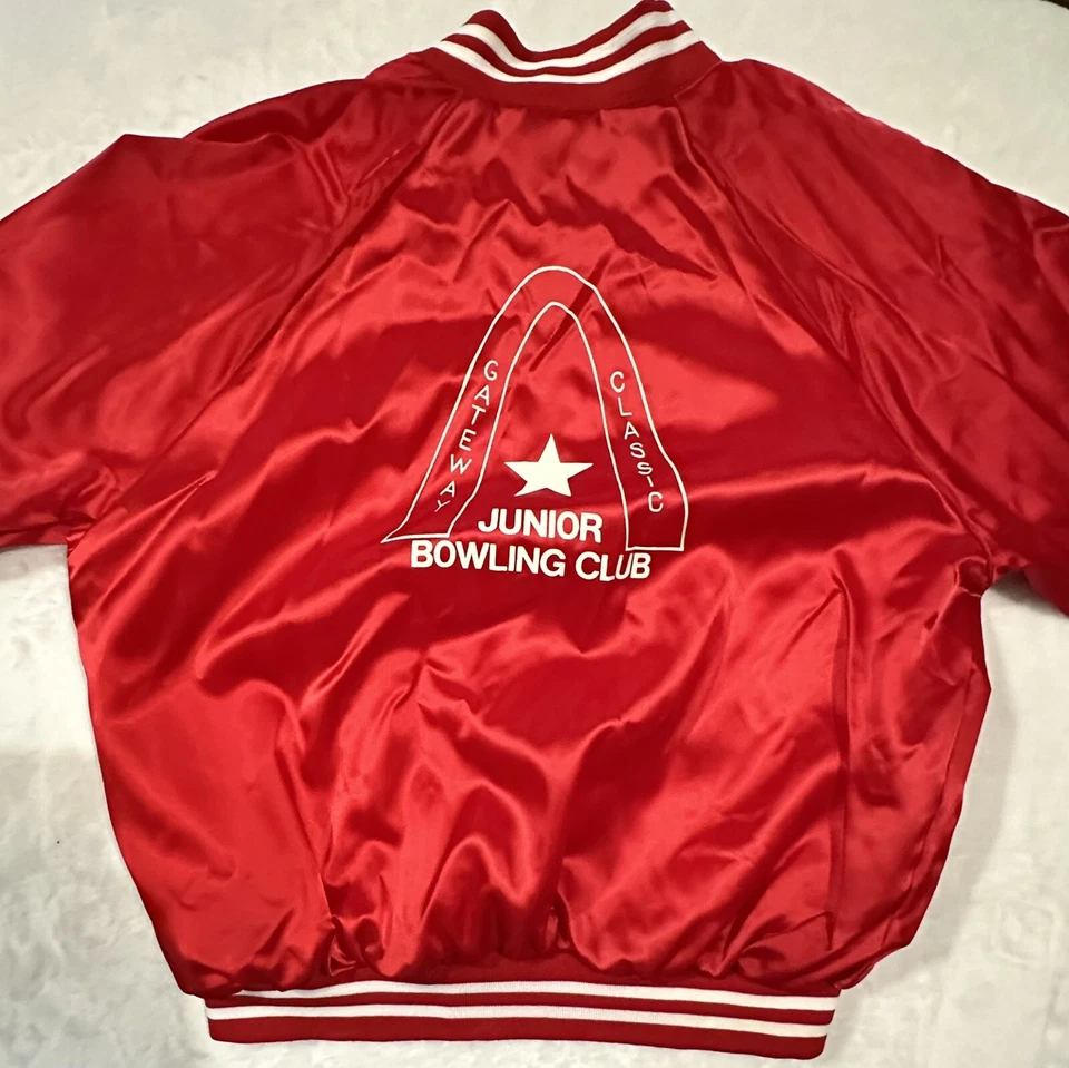 Chaqueta Bomber De Colección Satén Gateway Clásica Junior Bowling Club Champion 2XL EE. UU. Foto 3 de 4