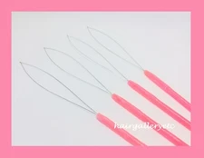 4 Loop Threader Pulling Needle for i tip hair extension micro hair beads USA
