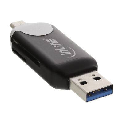 InLine  USB3.0 Dual Cardreader, USB A und Micro-USB 2.0 für SDXC und microSDXC