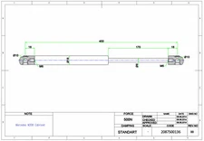 2x gas spring/gas pressure spring/damper Mercedes CLK C208 convertible for hood
