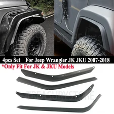 For Jeep Wrangler JK JKU 2007-2018 Front Rear Fender Flares Extension 4Pcs Kit