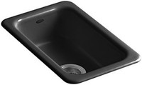 Kohler Cast Iron Kitchen Sink Iron Tone Inset / Under-mount 476x305mm Black Kohler Cast Iron Kitchen Sink Iron Tone Inset / Under-mount 476x305mm Black