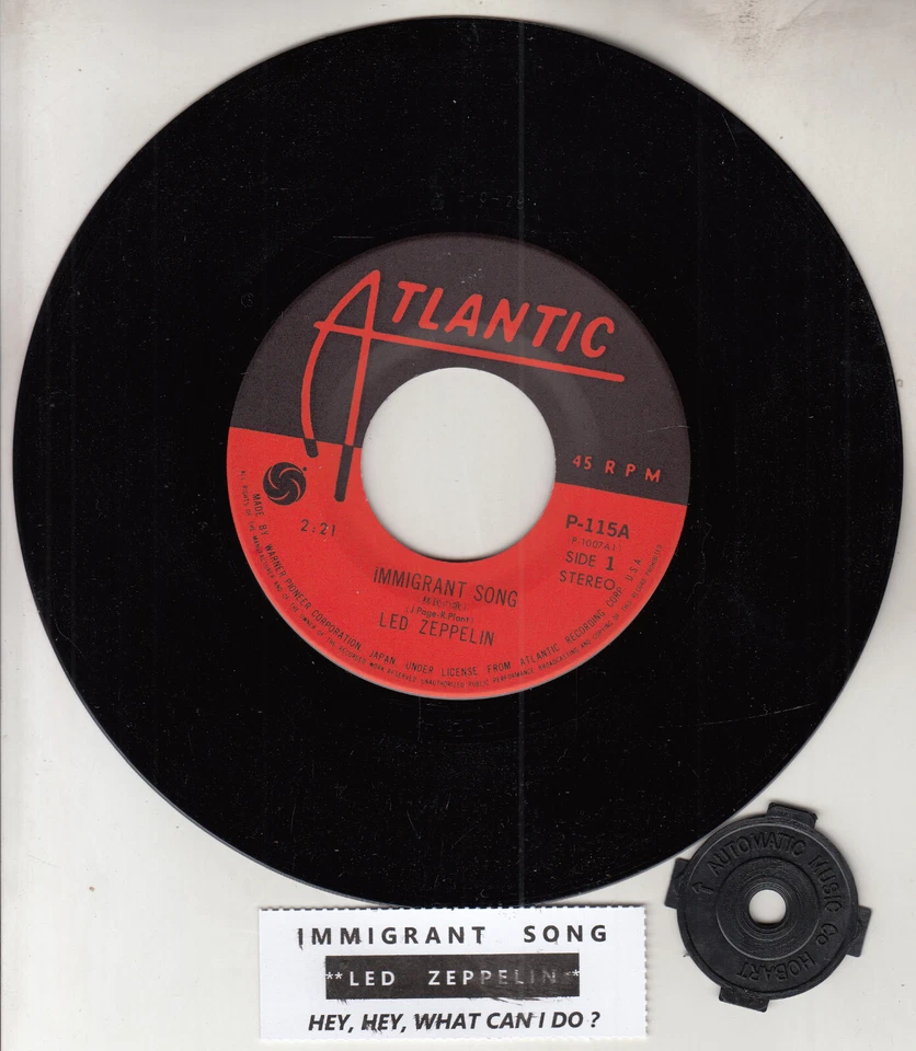 LED ZEPPELIN Immigrant Song & Hey Hey What Can I Do? PICTURE INSERT JAPAN NEW 45 - Image 3 of 4