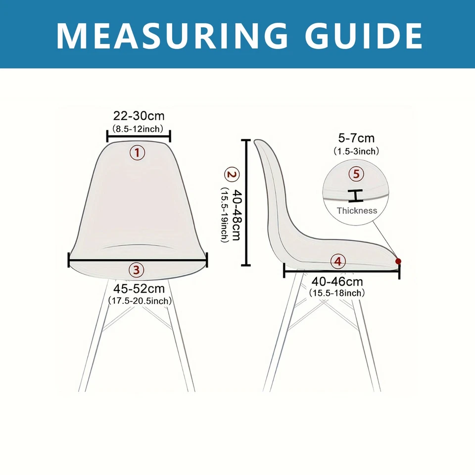 1 peça capa de cadeira de concha elástica, capas de cadeira de jantar elásticas removíveis laváveis - Imagem 4 de 4