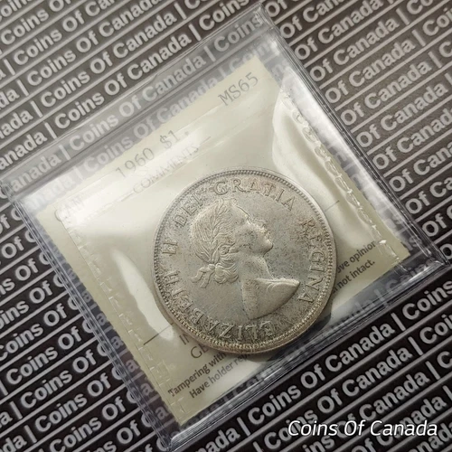 1960 Canada $1 Silver Dollar Coin - ICCS MS 65 #coinsofcanada