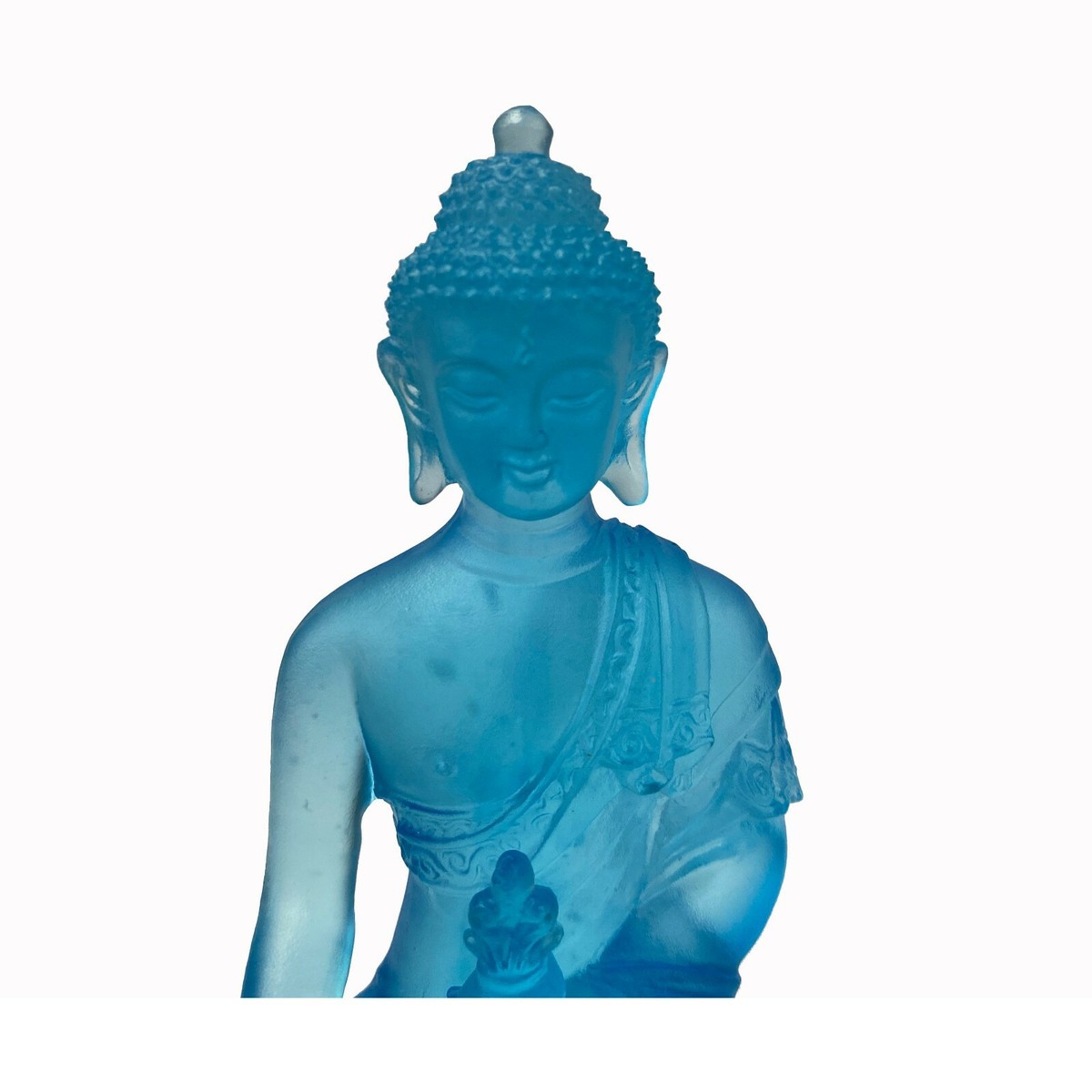 Crystal Glass Pate-de-Verre Blue Gautama Amitabha Shakyamuni Statue ws2101S Crystal Glass Pate-de-Verre Blue Gautama Amitabha Shakyamuni Statue ws2101S