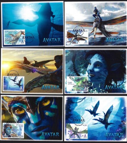 NEW ZEALAND 2023 Avatar: The Way of Water, Set of 6 Maximum Cards - Afbeelding 1 van 2
