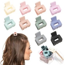 Small Claw Hair Clips for Women Girls - Mini Hair Clips Square Tiny Claw Clip...