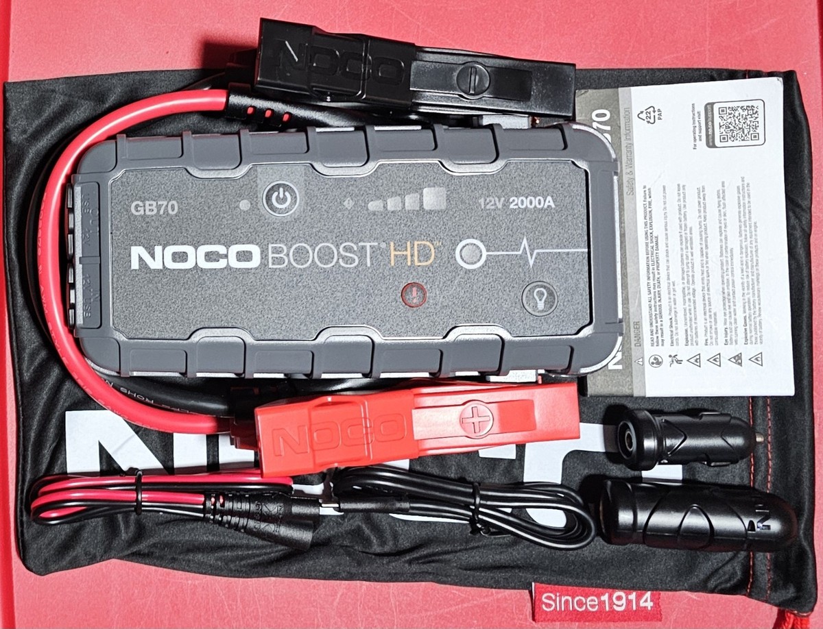 NOCO GB70 Boost HD 2000A UltraSafe Lithium Jump Starter - 12V for