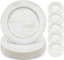 13" Vintage Round Charger Plates, Beaded Chargers for Dinner Plates Set of 6,...