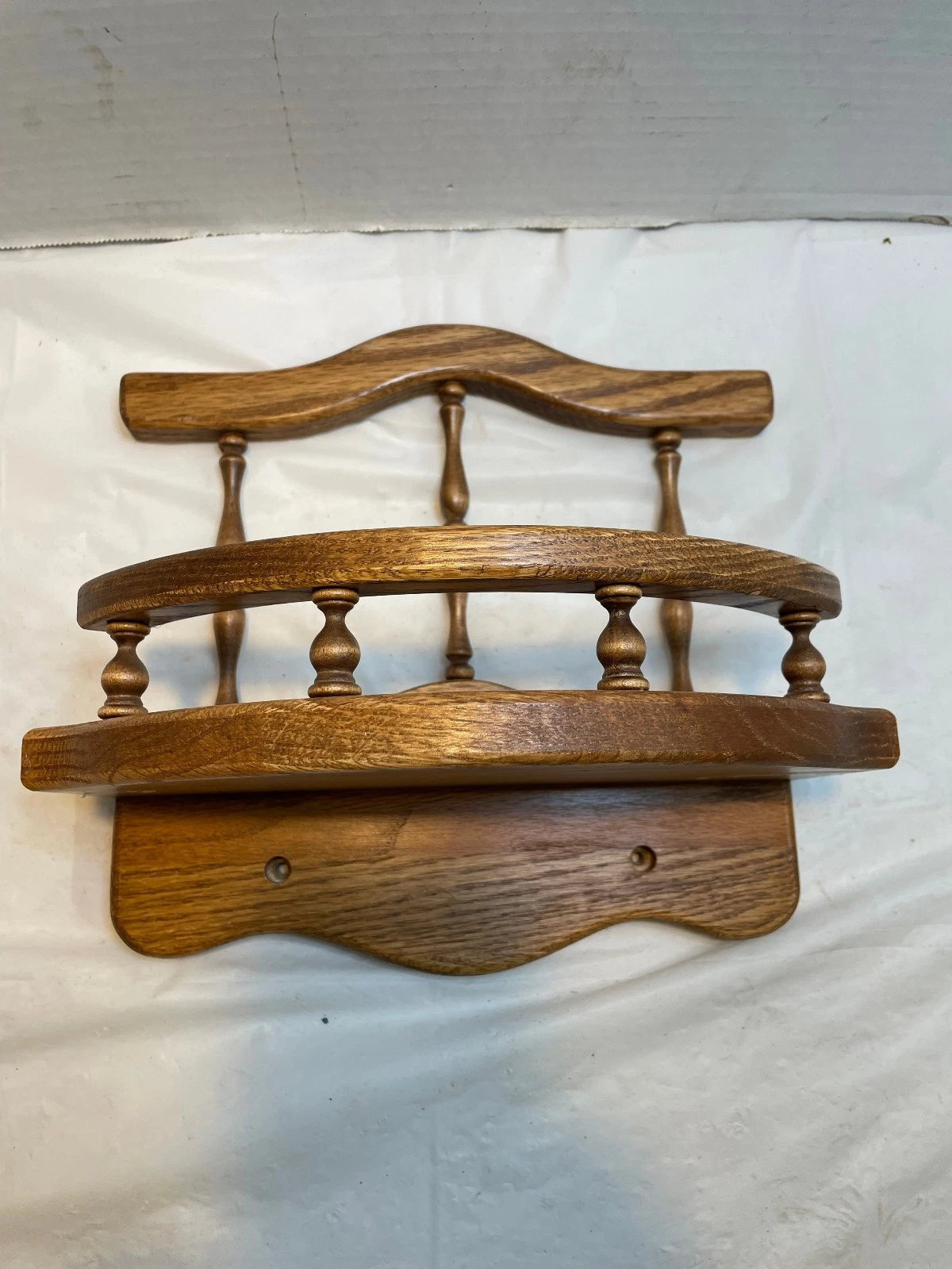 Vintage Rustic Country oak Wood Wall Shelf Ship Primitive Decor 10.5 x 10 x 6.5