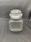 Vintage Anchor Hocking Glass Canister Jar 5.5” Apothecary/Candy Etched Glass