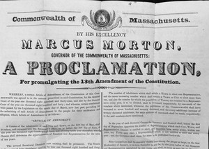 Document Amendment to Constitution 13th Amendment 1840 Massachusetts Original