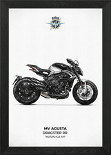 MV Agusta Dragster RR Motorcycle Ar Framed Wall Art Poster Canvas Print Picture