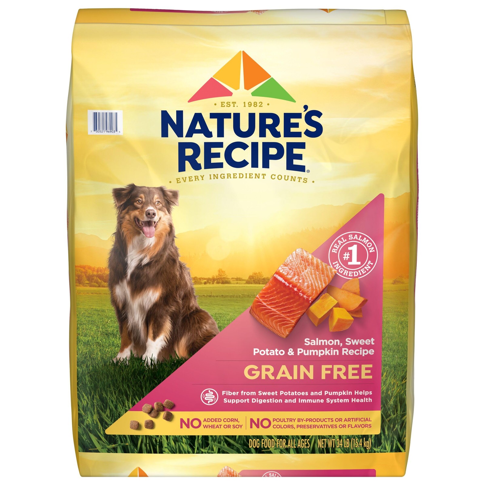 Natures Recipe Grain Free Dry Dog Food, Salmon, Sweet Potato  Pumpkin Recipe,...