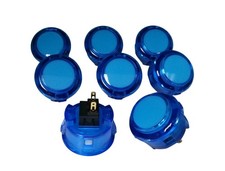 Japan Sanwa Crystal Buttons x 8 pcs OBSC-30-CB Clear Blue Color Video Game Parts