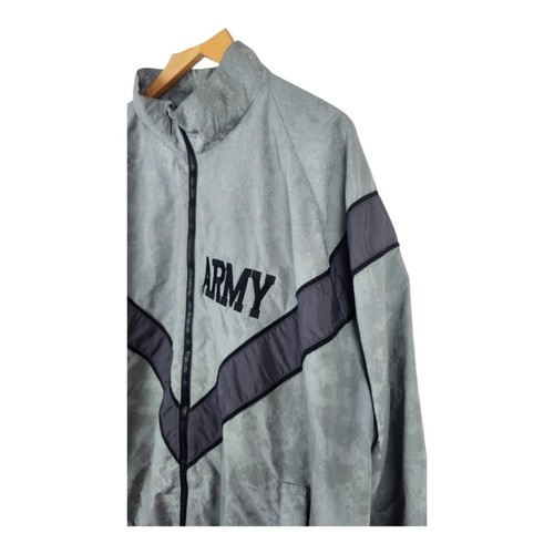 Skilcraft US Army PFU Jacket XL Reg Grey Camo Reflective Windbreaker Jacket Vtg - Picture 2 of 8