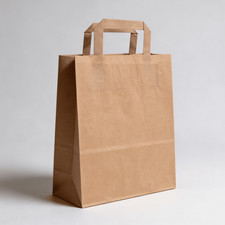 Papiertragetaschen Braun 18 + 8 × 22 cm (250 Stück) Papiertüten | Tragetaschen a