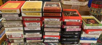 Large Lot Of 44 / 8 Track Tapes Gospel & Country Untested  estate sale find