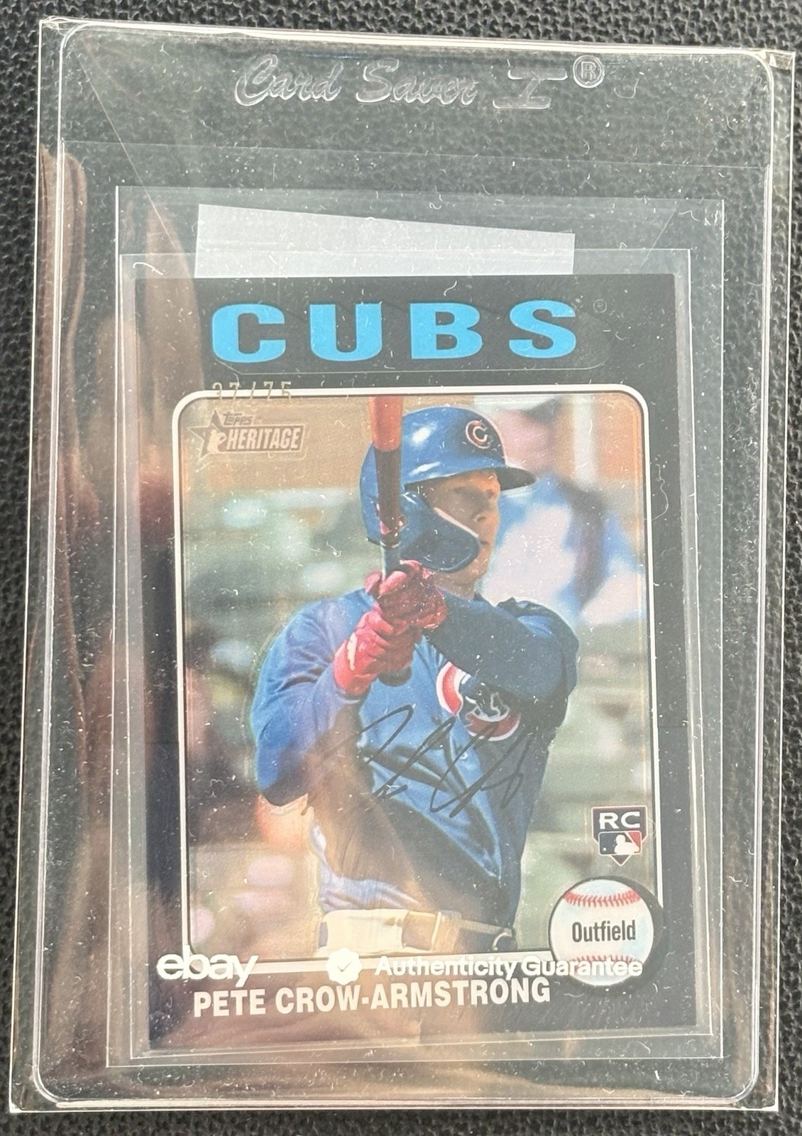 2024 Topps Heritage PETE CROW-ARMSTRONG RC Chrome Black Refractor #/75