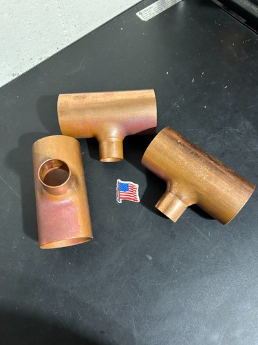NIBCO COPPER TEE 2 1/2" x 1 1/4" PRESSURE SOLDER FITTING QTY (1) USA 3 AVAILABLE