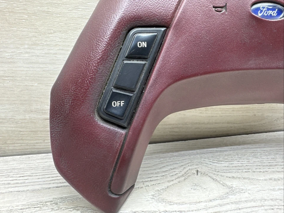 1986 1987 1988 Ford Bronco II Ranger Steering Wheel Horn Pad With Cruise Red B-4 - Image 2 of 4