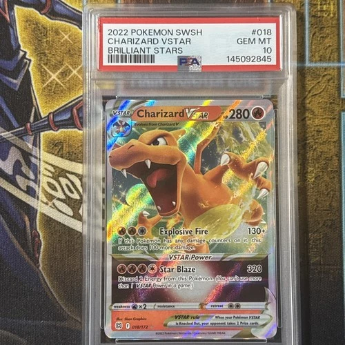 2022 POKEMON SWORD & SHIELD BRILLIANT STARS #018 CHARIZARD VSTAR PSA 10