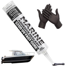 10 Oz Marine Adhesive Sealant 5200 Fast Cure Black - Permanent, Watertight Bon