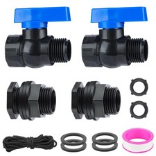 PVC Rain Barrel Spigot Kit 3/4" GHT Garden Diverter Kit With Bulkhead Fitting